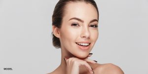 Young Blonde Brunette Female Model Face